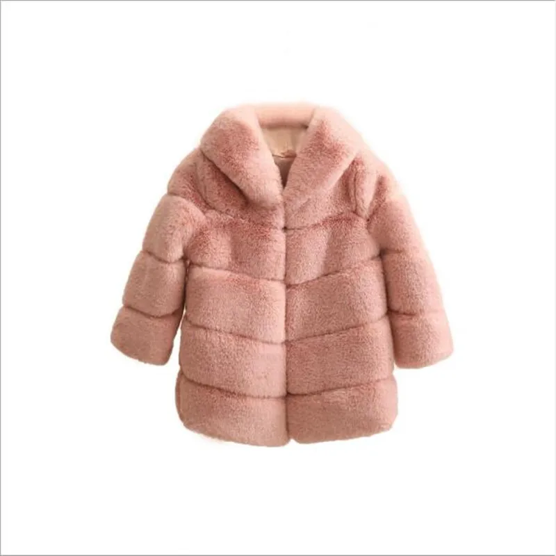 Пальто с мехом для девочек коллекция года; Детское пальто с искусственным мехом утепленная одежда для девочек с имитацией кроличьей шерсти Детское пальто с капюшоном; сезон осень-зима; QV312