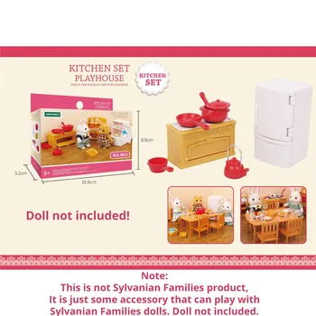 

Mini realistic dining room refrigerator pot pan model miniature kitchen utensils set Cooking Accessory toy for kid(no doll)