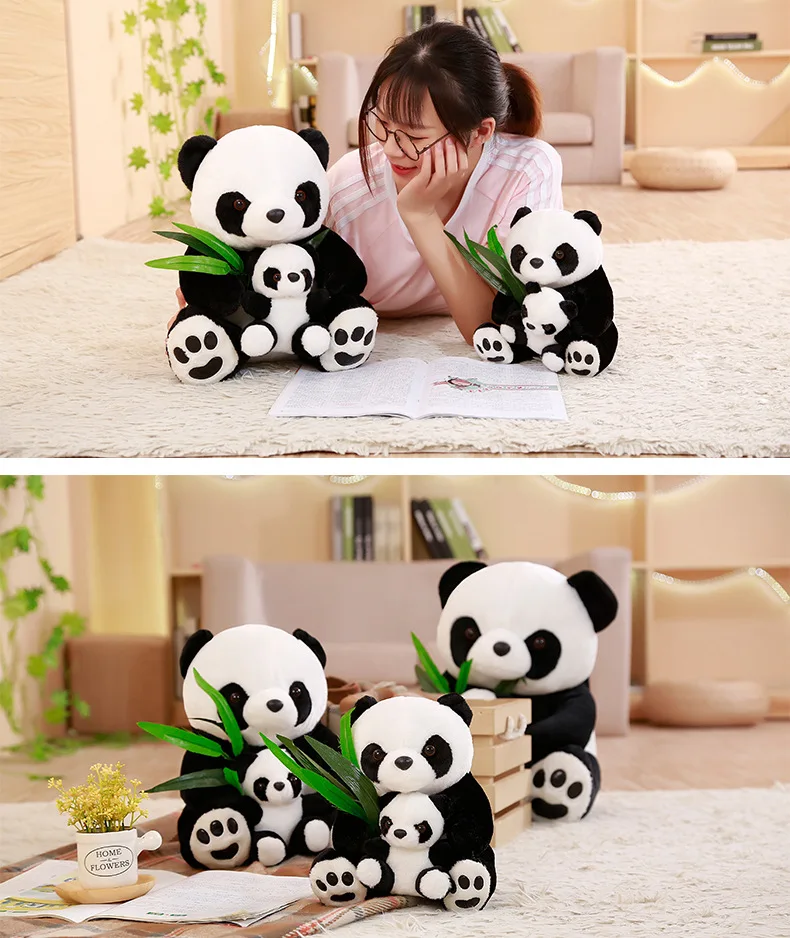 Плюшевая имитация гигантская панда Подушка с енотом, декоративная подушка, Персонализированные подушки, милая панда мама и ребенок панда, игрушка, подарок на день рождения