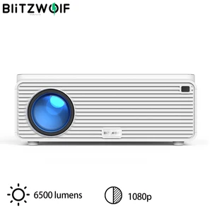 Blitzwolf lcd projector 380 ansi 6500 lumens support 4k resolution image adjustment hdmi vga av multiple ports built-in speaker 1 Item image