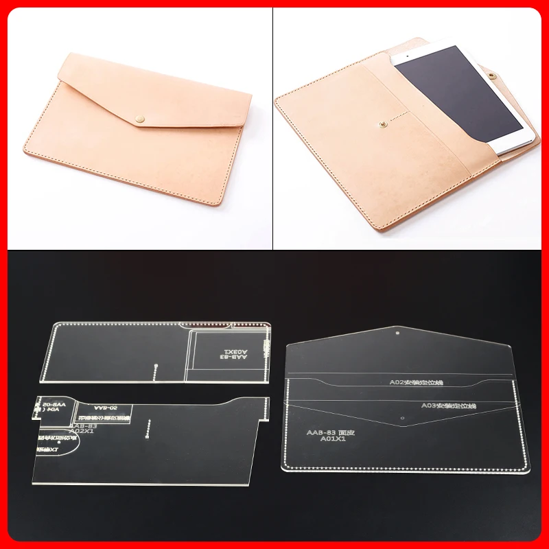 

1 set Mini iPad set hand wrapping paper pattern DIY manual leather plate drawing acrylic template