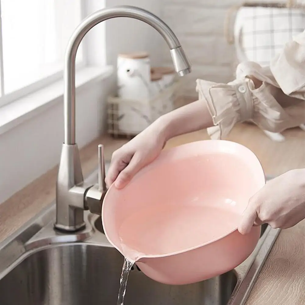 AsyPets Double Layer Drain Basket for Washing Vegetables Fruit Kitchen Tool