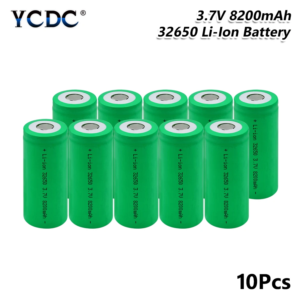 YCDC 3,7 V 8200mAh перезаряжаемый 5с высокоразрядный LiFePO4 32650 литиевая батарея для резервного питания фонарика - Цвет: 10 PCS