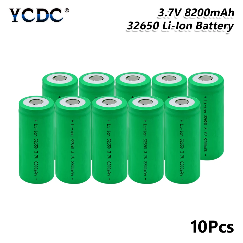 10 PCS YCDC 3,7 V 8200mAh перезаряжаемый 5с высокоразрядный LiFePO4 32650 литиевая батарея для резервного питания фонарика - Цвет: 10 PCS