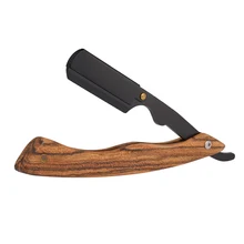Мужские прямые бритвы из нержавеющей стали с деревянной ручкой, прямые складные бритвы, инструмент для бритья, мужской бритвенный нож