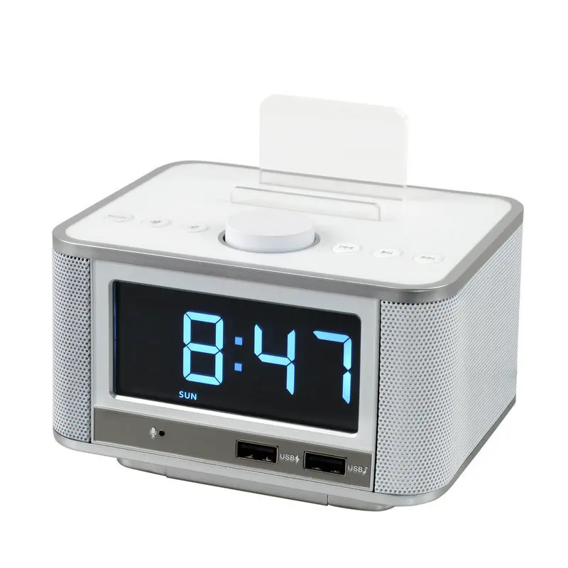 

Alarm Clock Radio,Wireless Bluetooth Speaker,Digital Alarm Clock For Bedroom With Fm Radio/Usb Charging Port/Aux-In And Cell Pho