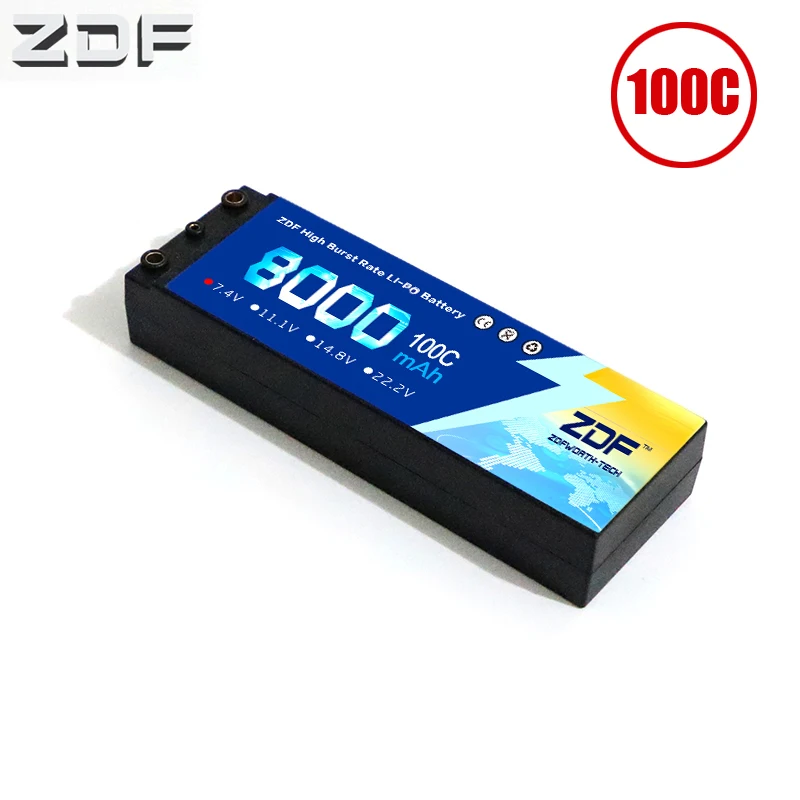 ZDF RC Car Lipo Battery 2S 2P 7 4 V 8000mah 100C Max 200C Hard чехол для самолета Traxxas Truck Support оптом|Детали и