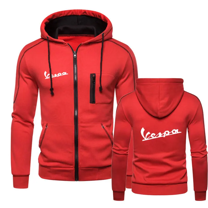 New Hoodie Men 2020 Spring Casual Vespa Long Sleeve Mens Hoodies Sweatshirts Slim Zipper Hoody Sweatshirt Hooded Streetwear | Мужская
