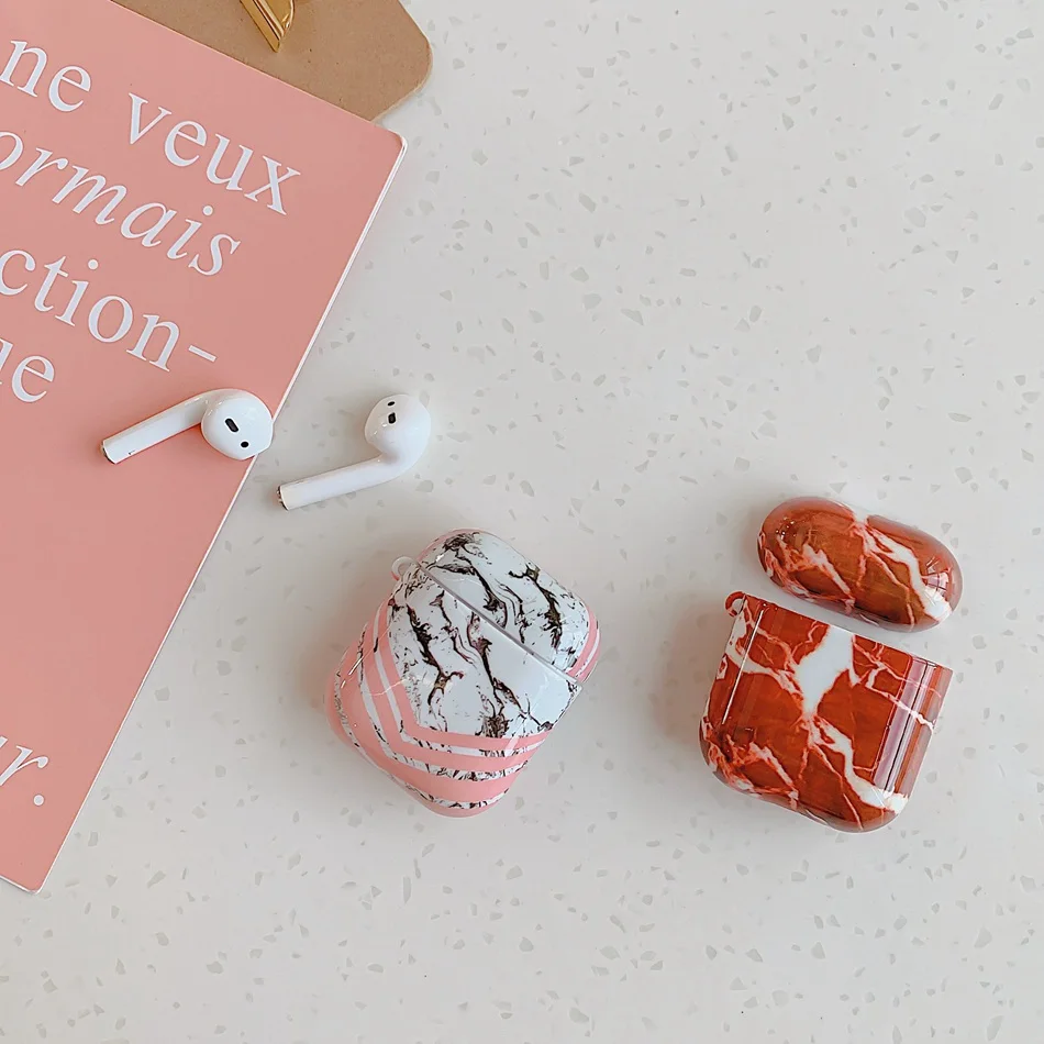Мраморный чехол для наушников Airpods, Роскошный Жесткий Чехол для наушников, чехол для наушников, аксессуары для Apple Air pods 2, зарядная коробка