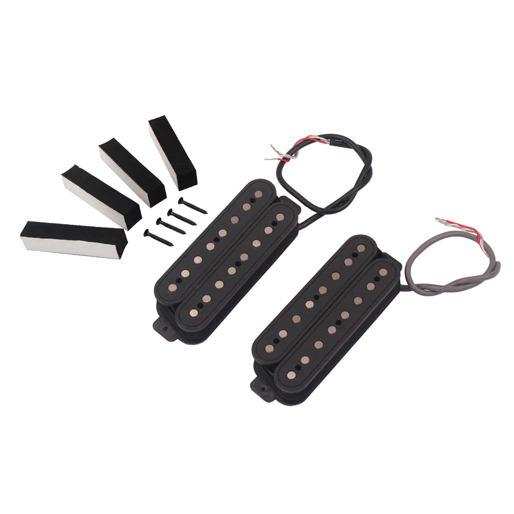 

Black 8 String Guitar Pickup Set Dual Coil Humbucker for Electric Guitar Replacement
