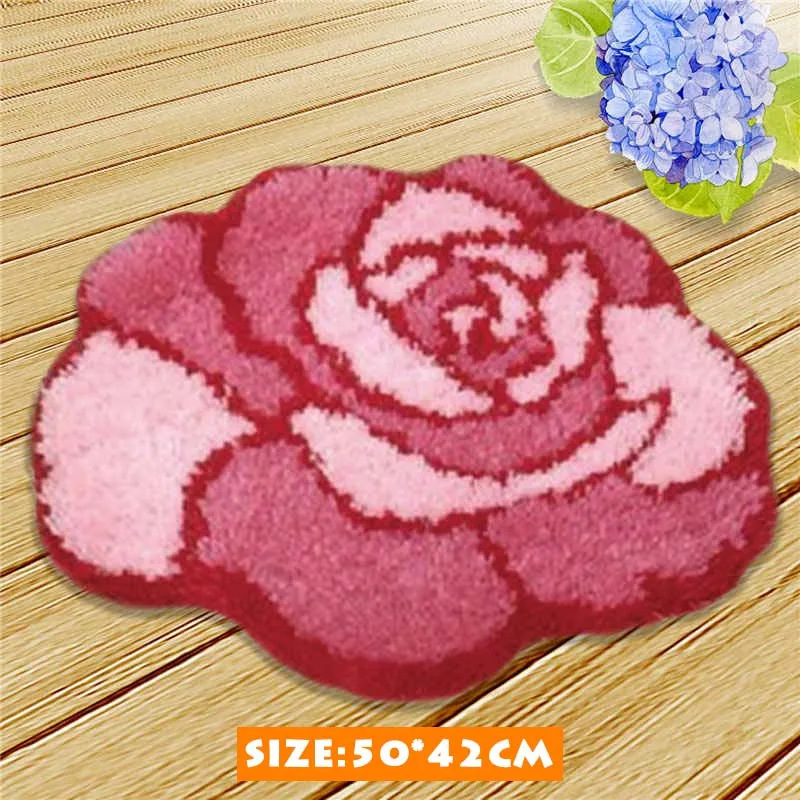 Лидер продаж, набор ковриков с крючками-защелками для рукоделия, незавершенный ковер для вязания крючком, коврик для подушки из пряжи, Цветочная Роза, 3D ковер с вышивкой - Цвет: AZD067