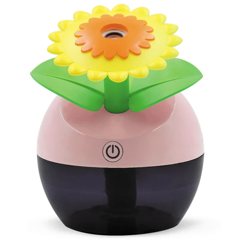 

High Quality 100 Ml A Humidifier Transmitter Bluetooth Player for Home Car with LED Night Lamp Pink