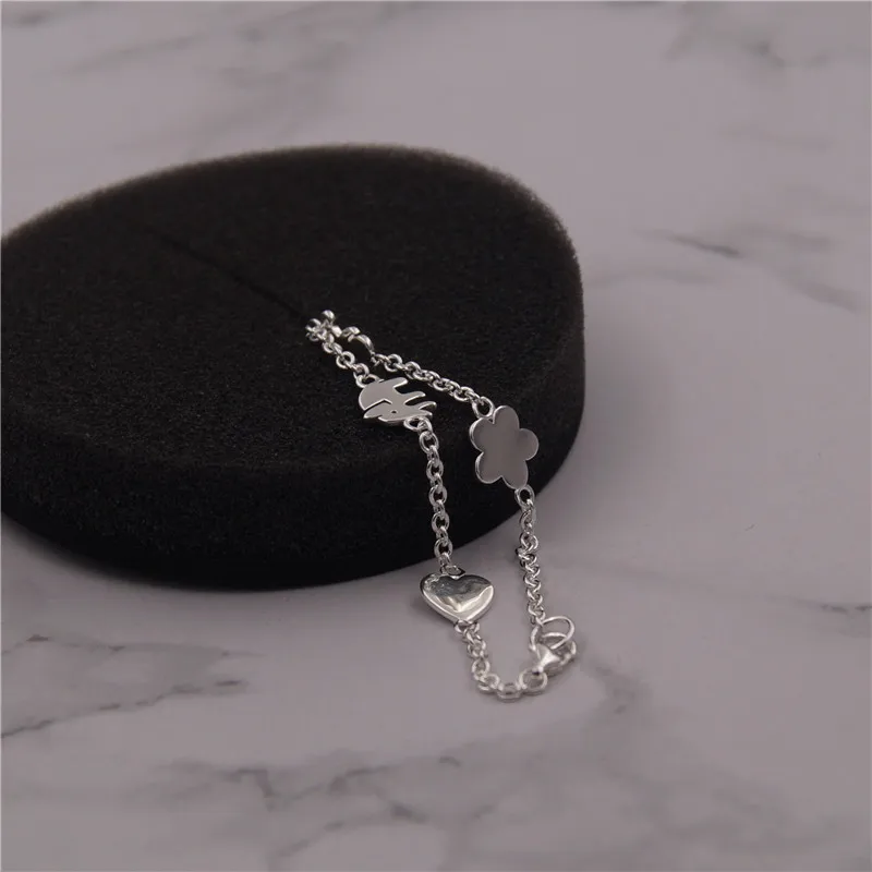 Высокое качество 925 пробы серебряный браслет pulseras de acero inoxidable para mujer