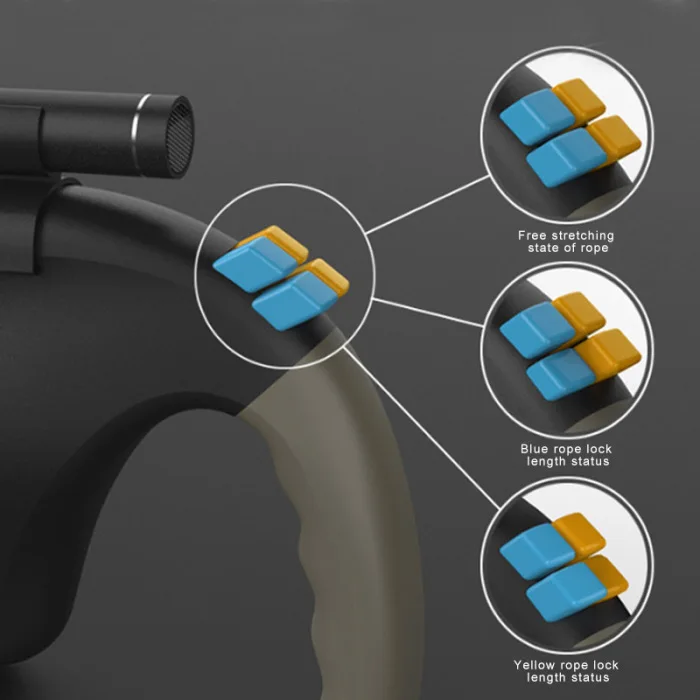 Автоматический выдвижной поводок для домашних животных, двусторонний поводок для собак, светодиодный светильник@ LS