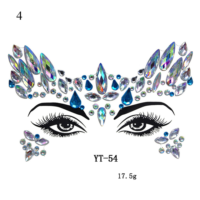 Crystal Tattoo Sticker Drill Stickers Eyes Sticker Party Face Stickers Face Decoration Diamond Masquerade Temporary Tattoo