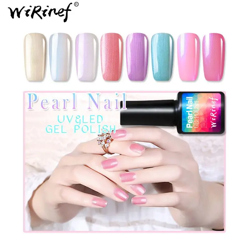 

Hot 8 Color Uv Gel Nail Polish Pearl Nail Polish Waterproof Easy Dry Coagulation Varnish Shiny Colorful Hand Beauty Gel Topcoat