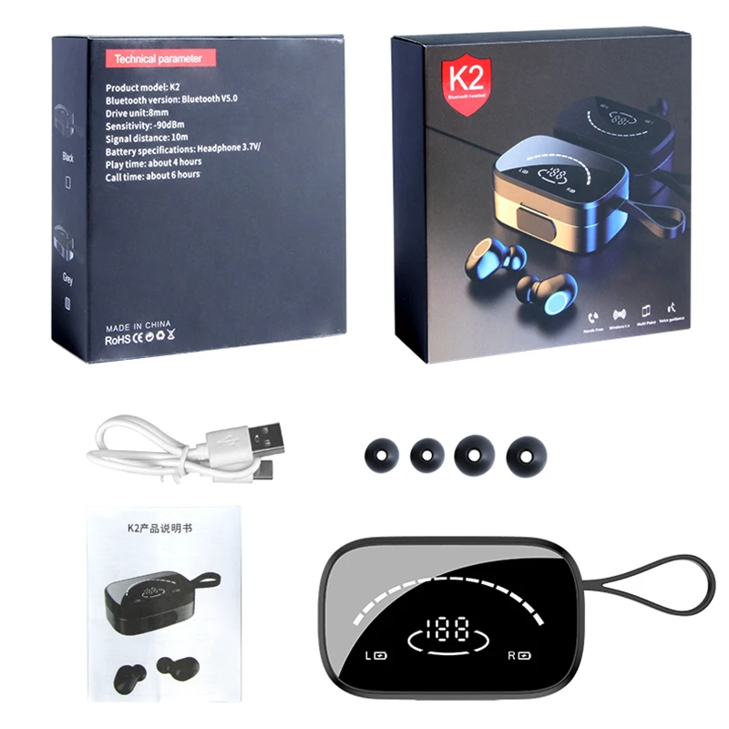 Tws k2 bluetooth earphones new arrivals