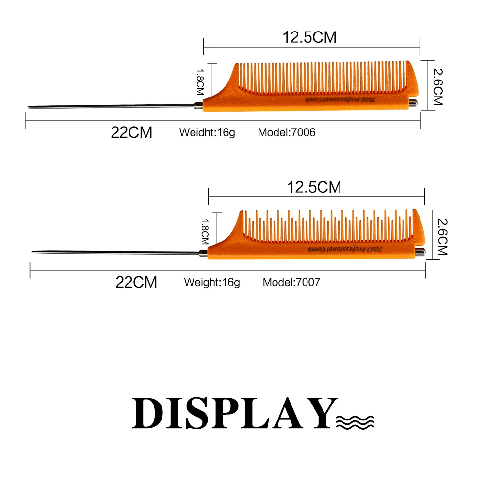 Парикмахерская Стрижка волос телескопическая расческа термостойкая металлическая крысиный хвост расческа Тонкие зубы неправильный дизайн Стильные парикмахерские инструменты