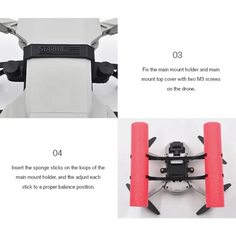 Buy 1Set Buoyancy Stick Floating Rod Fixing Bracket Damping Landing Gear Training Kit for DJI Mavic Mini Drone RC Parts Accessories