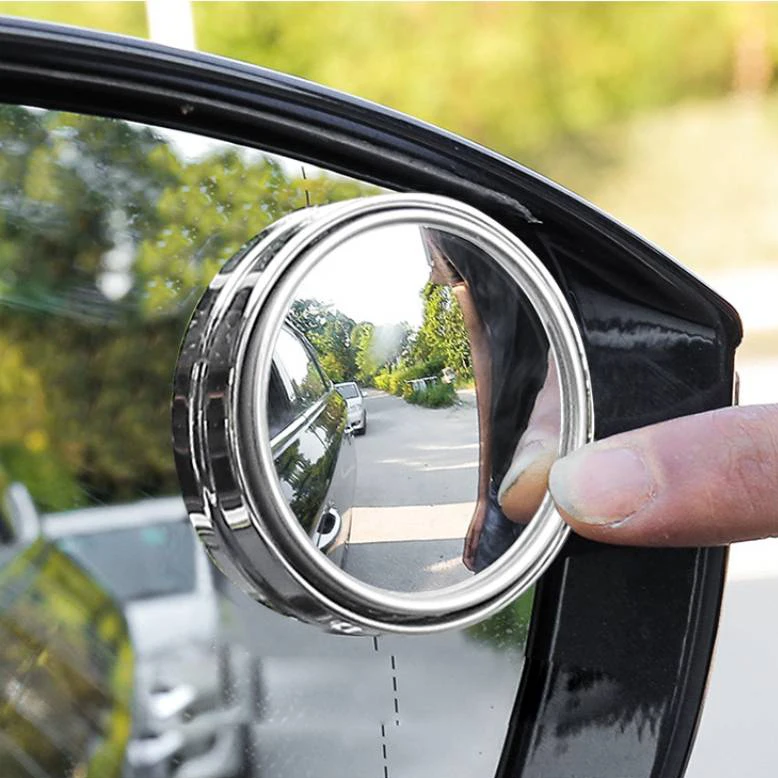 HTTMT 3R035-1 Pc Universal 2 Round Angle Convex Rear Side View Blind Spot Mirror Compatible with Car 