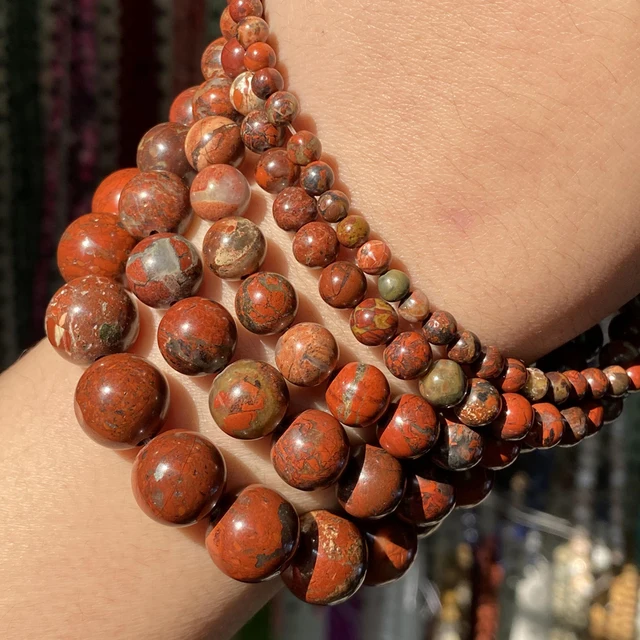 Natural Stone Beads 4-10mm Aquamarines Lava Opal Rose Quartzs Tiger Eye Moonstone Round Beads for Jewelry Making Diy Bracelet Red Jaspers