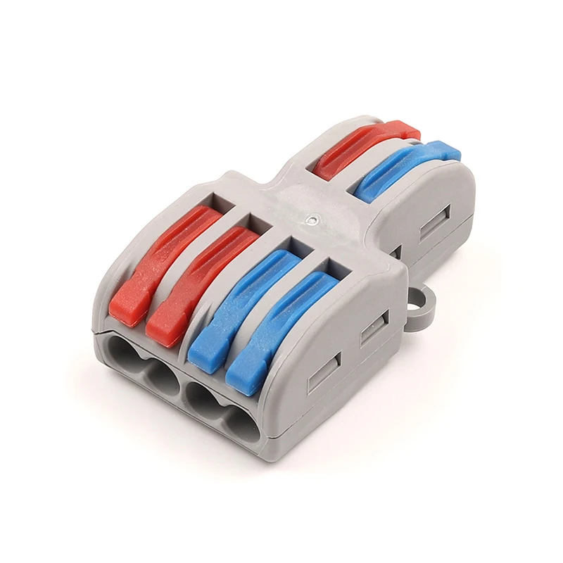 

100 pcs Quick Wire Connector 2 In 4 Out Wire Splitter SPL push-in Compact Wiring Splicing Conector Terminal Block