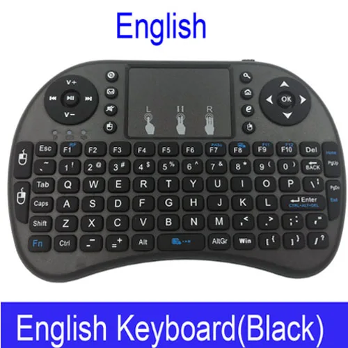 I8 English Smart tv I8 Mini 2,4G Беспроводная Клавиатура Тачпад 3 цвета с подсветкой Air mouse русские языки Android tv BOX PS3/PS4 компьютер - Цвет: I8 English