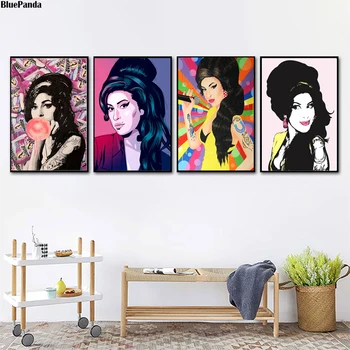 

Beauty Woman Amy Winehouse Music Singer Star Poster Painting On Canvas Bedroom Wall Art Decoration Pictures Home Decor