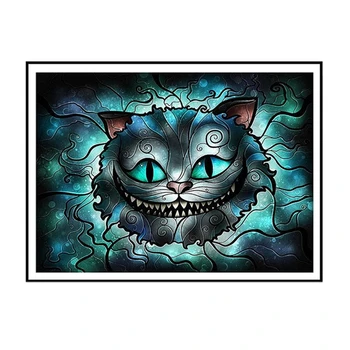 

Full DIY 5D Diamond Painting The Cheshire Cat Cross Stitch Diamond Embroidery Patterns rhinestones Diamond