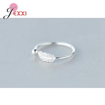 

Simple Leaf Feather Rings Leaf Bird Feather Open Adjustable Finger Ring Christmas Minimalist Jewelry for Women Girls Charm Gift