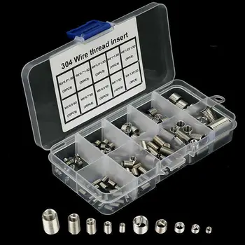

150Pcs 1set Helicoil Thread Kit 304 Stainless Steel Cars Motorcycles Repair Insert Kit M3 M4 M5 M6 M8 Different Size Waterproof