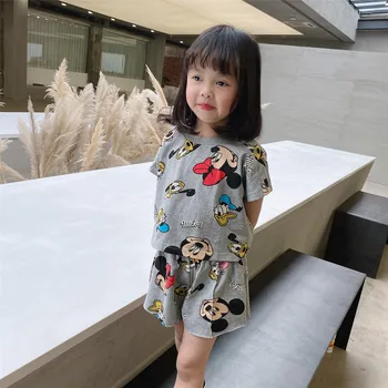 

Mickey Baby Girls Clothing Sets Children Clothing Sets Summer Cartoon Boys Girls Clothing +short pants Suits Casual Set