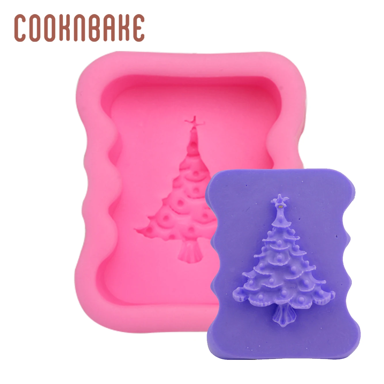 

COOKNBAKE silicone fondant mold for soap Christmas tree candle resin gypsum mould candy cake decoration tool DIY Christmas