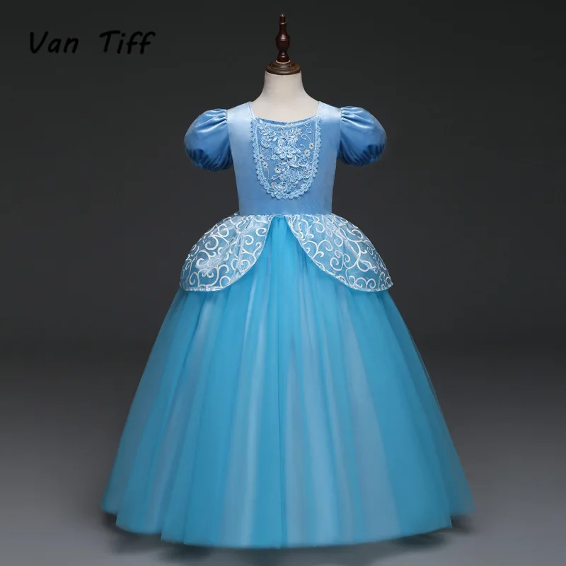 only dress Детская одежда для девочек платье принцессы на Хэллоуин платье Золушки, костюм Детские платья для девочек длинные вечерние платья Рождественский карнавальный костюм - Цвет: only dress