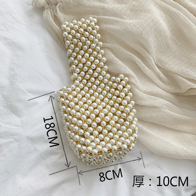 Mini Pearl Bag Handmade Vintage EVA Beaded Fashion Banquet Party Shoulder Bag Female 2019 Wedding Bags Luxury Women's Coin Purse A19