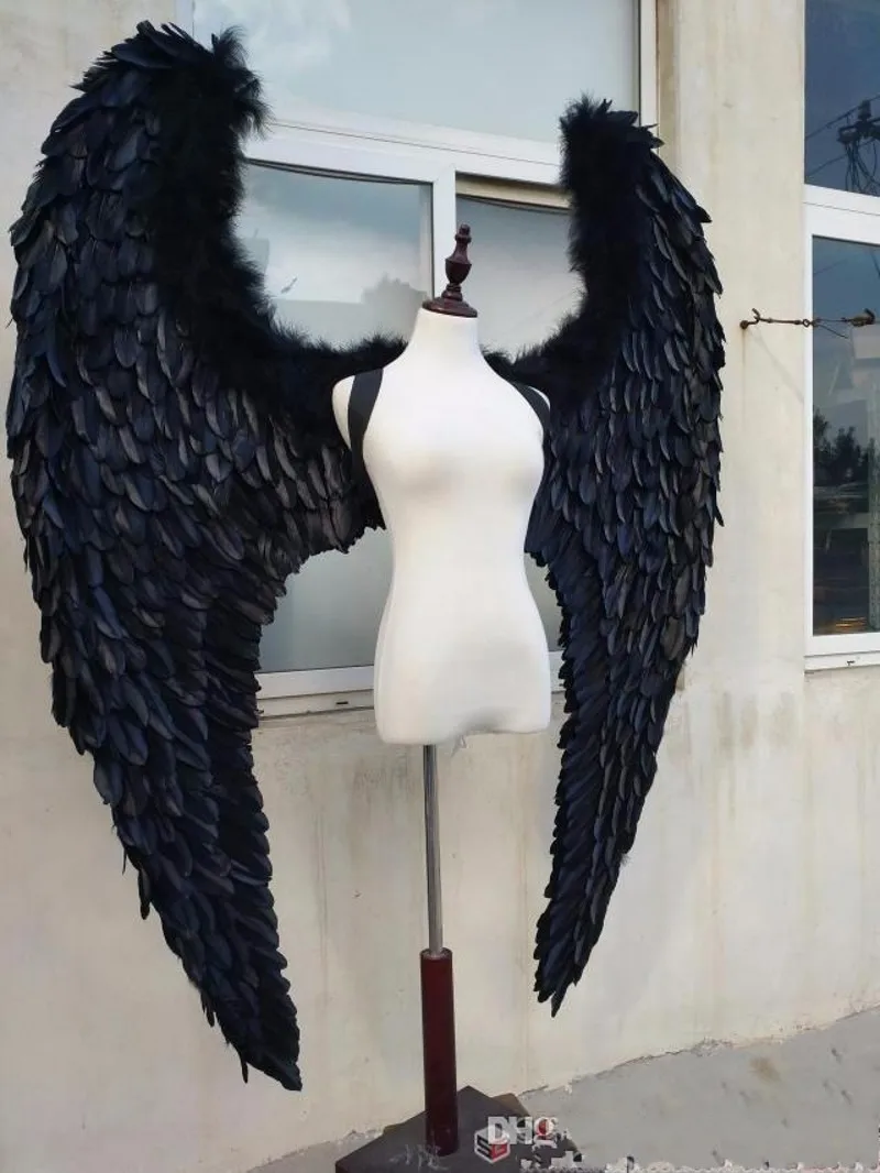 

NEW Customized Adult's black Devil feather wings for Fashion show shooting props Cosplay game costume bridal shower supplies