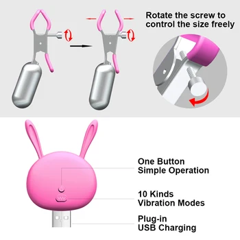Nipple Clamps Vibrating Breast Clips Nipple Stimulator Wired Vibrators Egg Sex Toys for Women Couples Fun 4