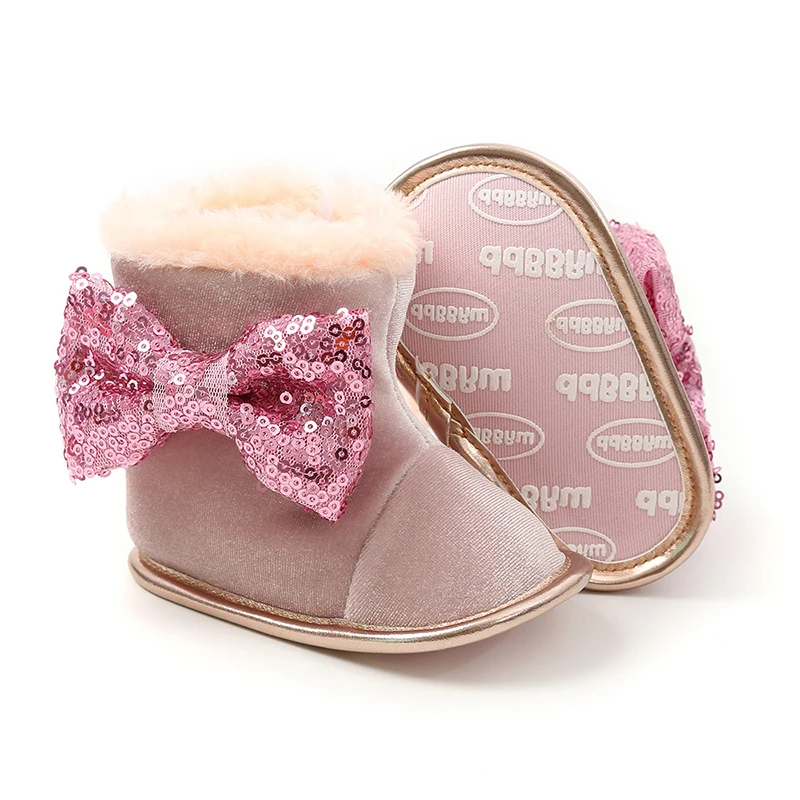 

Solid Bling Soft Snow/infant /baby girl/boots Crib Shoes Toddler Warm Winter Flower Baby Boots little girl shoes Newborn Snekers