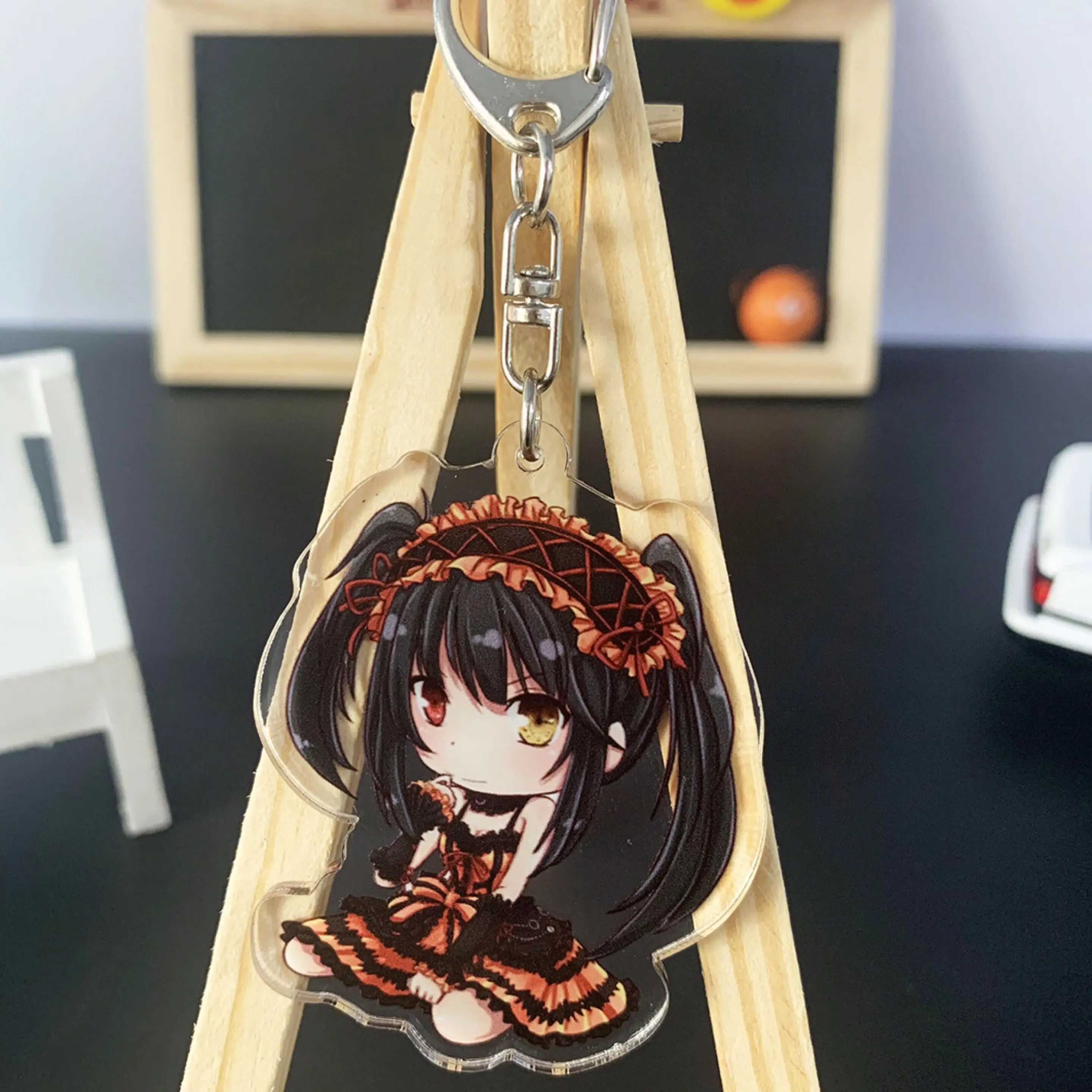 Date A Live Anime Key Chain Tokisaki Kurumi Himekawa Yoshino Acrylic Ring Holder Bag Charm Kawaii Figures Keychain Llaveros | Украшения и