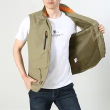 Открытый жилет мужской тонкий для весны и осени Быстросохнущий Спортивный Повседневный жилет с несколькими карманами для альпинизма и путешествий