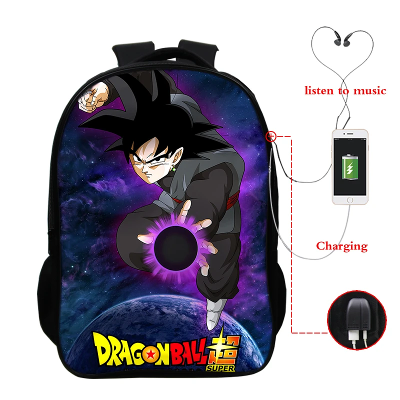 D18 Mochila dragon ball рюкзак и сумка Dos Супер usb зарядка Разъем для наушников рюкзак книжная Сумка для подростков сумка для ноутбука школьный - Цвет: D18