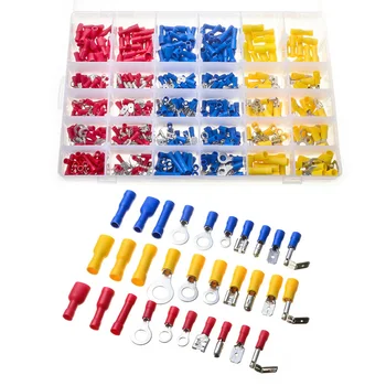 

480 pcs/lot Splice Cold Pressed Assorted Insulated Spade Crimp Terminal Butt Electrical Wire Cold-Pressure Terminal Set