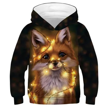 

3D Printed Fox Hoodies for Teen Girls Boys Oversized Hoodie Children's Sweatshirt Kids Long Sleeve Hoody Pullover Tracksuits