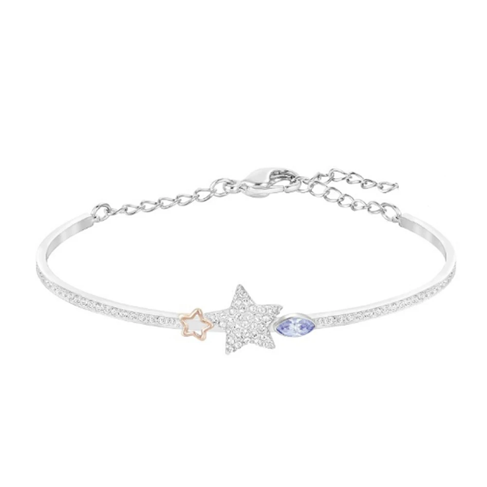 

SWA RO Duo Star Bracelet Women's Jewelry Wedding Commemorative Gift Adjustable Girl Birthday Gift Bangle 5169400