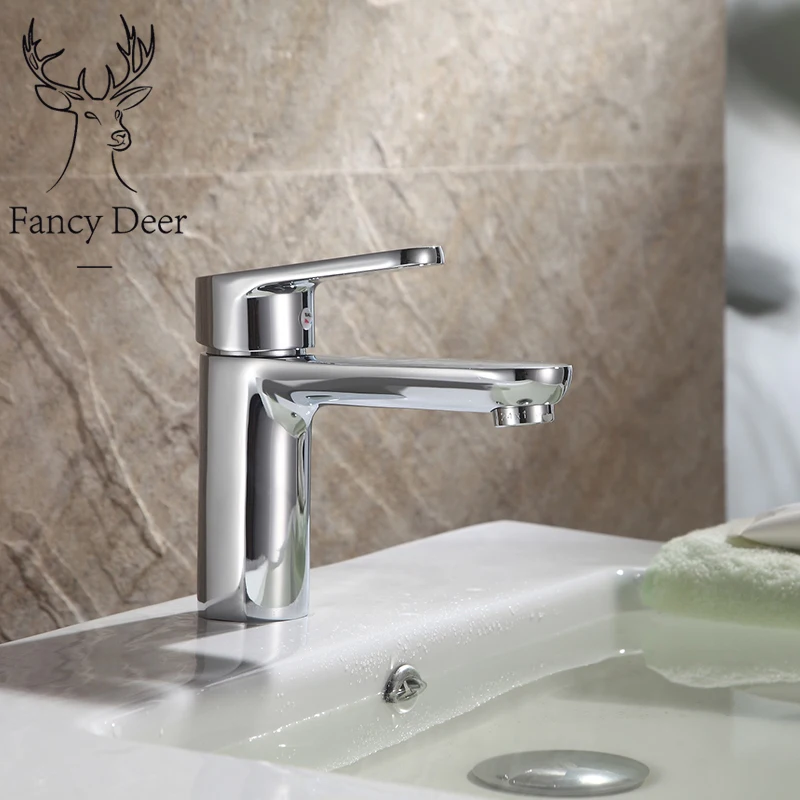 

Fancy deer bathroom basin faucet chrome deck mounted sink tap water tap sinlge hanlde single hole