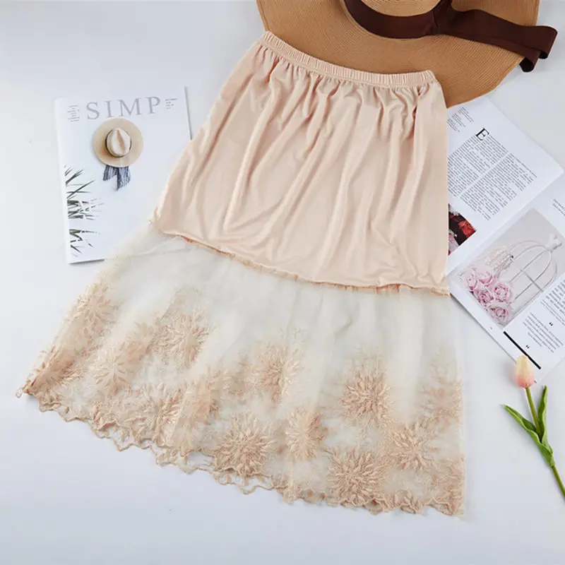 Women Lace Slip Skirt Extender Knee Length A-line Half Slip Extenders  Petticoat Zjm9261 - Skirts - AliExpress