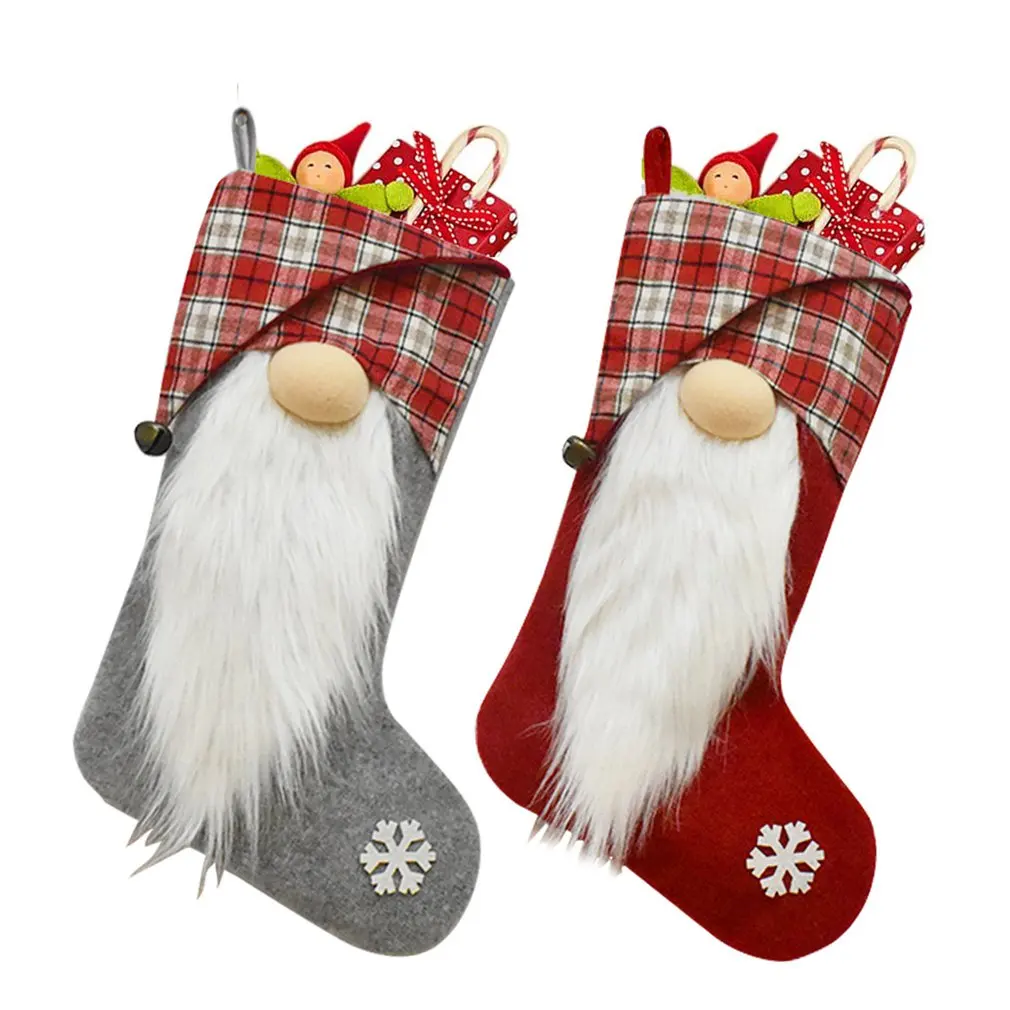 

Рождественские чулки, украшения, Безликие кукольные украшения, новогодние подарки, рождественские носки, подарочные пакеты