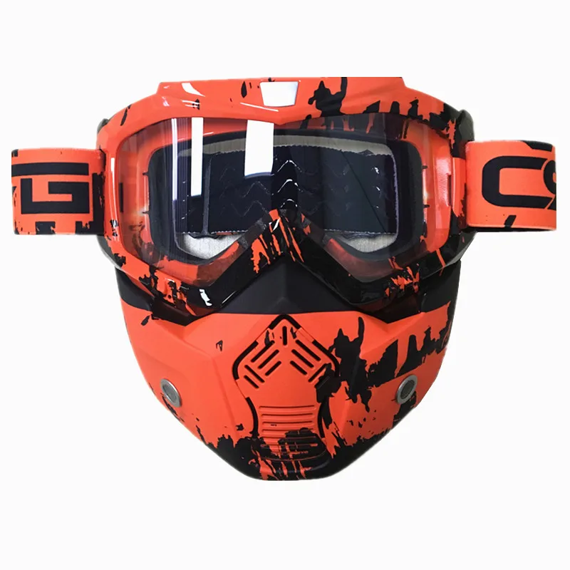 Retro Motorcycle Shark Goggles Helmet Glasses Windproof Motocross Modular Mask Detachable Goggles Open face Helmets Goggles Mask - Цвет: as picture