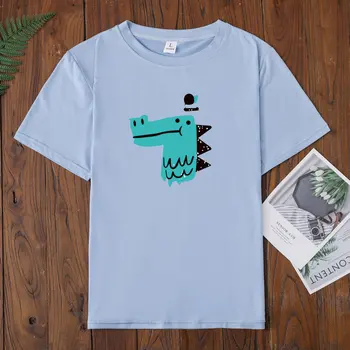 

Women T Shirts Bunnies Yug Art Print T-Shirt Gray Funny Rabbit Design Mini Casual Tops Cute White