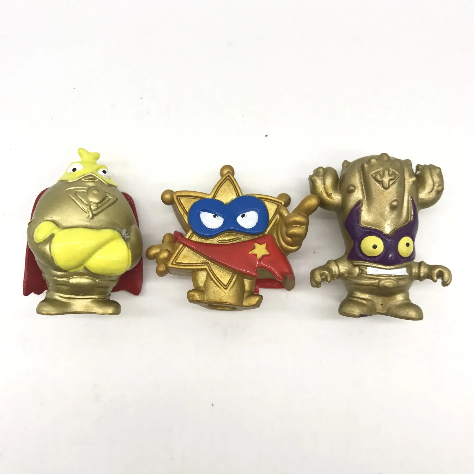 

3pcs/lot Superzings Rare gold Garbage Doll Rubber Cartoon Anime Action Figures Toy Super Zings Collection Model Kids Toys
